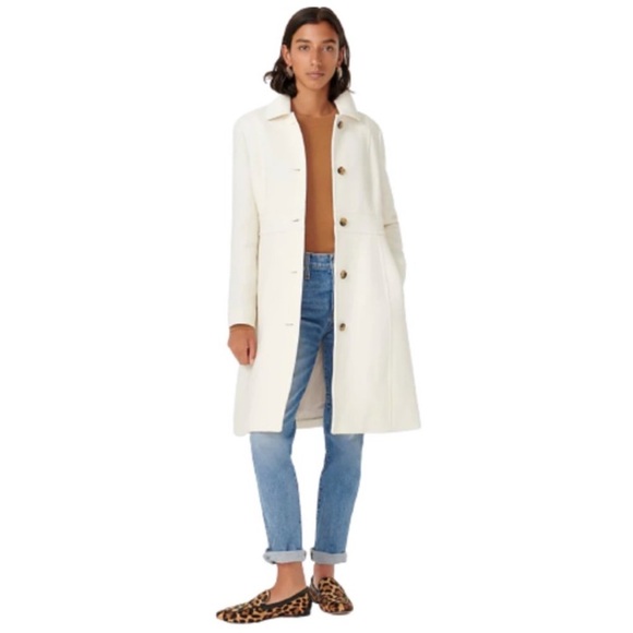 J. Crew Women’s Lady Day Coat Vanilla Size 10 NWOT - Picture 1 of 16